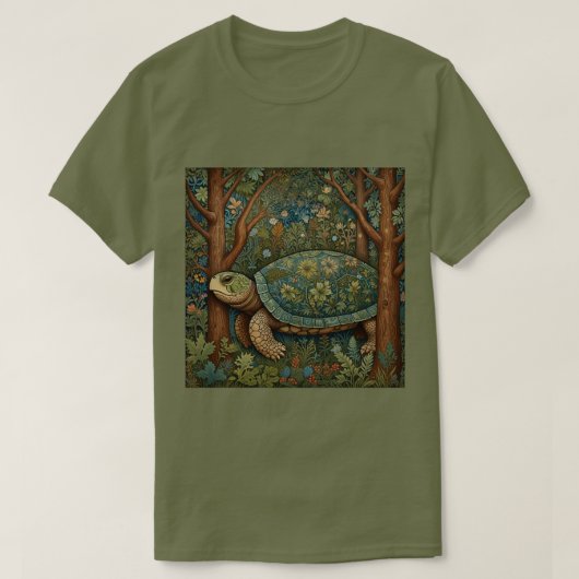 Vintages Retroschildkrötenwald T-Shirt (Design vorne)