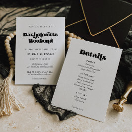 Vintages Retroskript Bachelorette Weekend Einladung