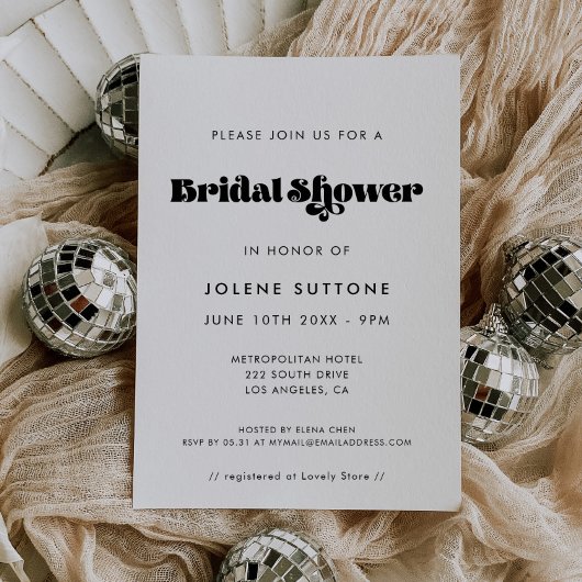 Vintages Retroskript-Brautparty Einladung