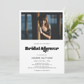 Vintages Retroskript-Brautparty-Foto Einladung (Stehend Vorderseite)