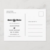 Vintages Retroskript Save the Date Foto Ankündigungspostkarte (Rückseite)