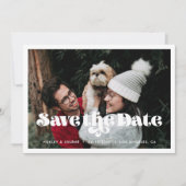 Vintages Retroskript Save the Date Fotokarte Ankündigung (Vorderseite)