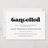 Vintages Retroskript Stornierung von Ereignissen Einladung (Vorderseite)