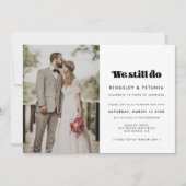 Vintages Retroskript Wir führen das Vow-Erneuerung Einladung (Vorderseite)