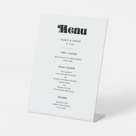 Vintages Retroskriptmenü Sockelschild (Vorderseite)