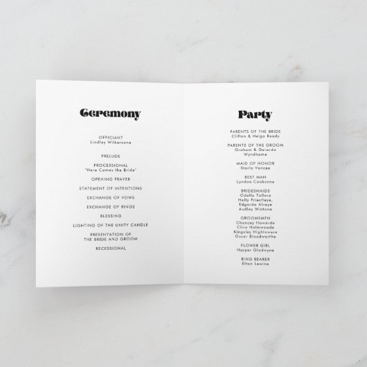 Vintages Retroskriptprogramm Programm (Innenseite)