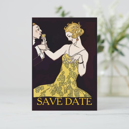 Vintages Rett Save The Date (Stehend Vorderseite)