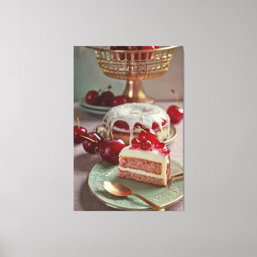 Vintages Rezept Kochbuch Abbildung Canvas Print Leinwanddruck (Vorderseite)