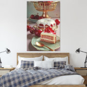 Vintages Rezept Kochbuch Abbildung Canvas Print Leinwanddruck (Insitu (Schlafzimmer))