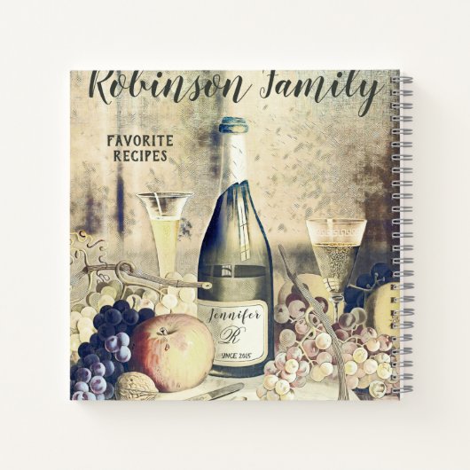 Vintages Rezept Notizblock (Rückseite)