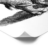 Vintages Rhino - Dürers Rhinozeros Poster (Ecke)