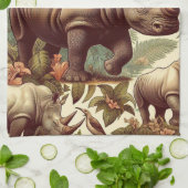 Vintages Rhino Nahtlos Geschirrtuch (Gefaltet)