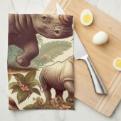 Vintages Rhino Nahtlos Geschirrtuch (Viertel Falte)