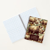 Vintages Rhino Nahtlos Notizblock (Innenseite)