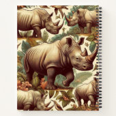 Vintages Rhino Nahtlos Notizblock (Rückseite)