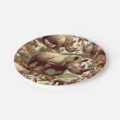 Vintages Rhino Nahtlos Pappteller (Schrägansicht)