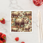 Vintages Rhino Nahtlos Serviette (Beispiel)