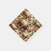Vintages Rhino Nahtlos Serviette (Ecke)