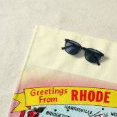 Vintages Rhode Island Karte Strandtuch (Beispiel)