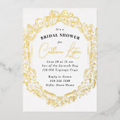 Vintages Ribbon-Gold-Brautparty Folieneinladung (Vorderseite)