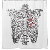 Vintages Ribcage & Herzanatomie Halloween Duschvorhang (Vorderseite)