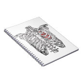 Vintages Ribcage & Herzanatomie Halloween Notizblock (Rechte Seite)