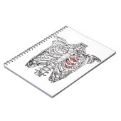 Vintages Ribcage & Herzanatomie Halloween Notizblock (Linke Seite)