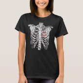 Vintages Ribcage & Herzanatomie Halloween T-Shirt (Vorderseite)