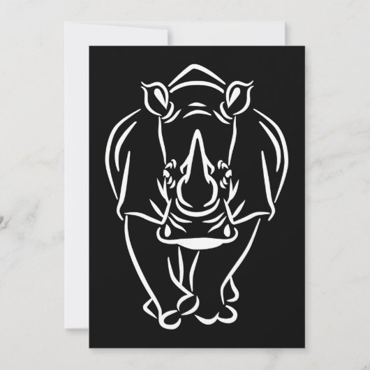 Vintages riesiges Rhino Brilliant Tiergeschenk Dankeskarte (Vorderseite)