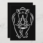 Vintages riesiges Rhino Brilliant Tiergeschenk Dankeskarte (Vorne/Hinten)