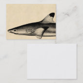 Vintages Riff-Haifisch-Illustrations-Schwarzes Visitenkarte (Vorne/Hinten)