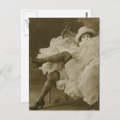 Vintages riskantes Dancing Girl Foto Postkarte (Vorne/Hinten)