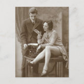 Vintages riskantes Foto Postkarte (Vorderseite)