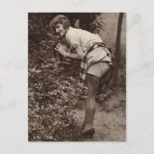 Vintages riskantes Girl-Foto Postkarte (Vorderseite)