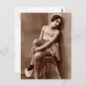 Vintages riskantes Girl-Foto Postkarte (Vorne/Hinten)