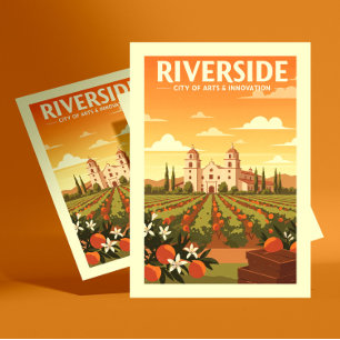 Vintages Riverside Postkarte