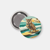 Vintages Roboteruhsurfen am Strand Magnet (Vorderseite/Rückseite)