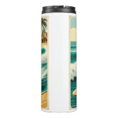 Vintages Roboteruhsurfen am Strand Thermosbecher (Rückseite)