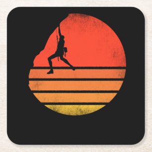 Vintages Rock Climbing Rechteckiger Pappuntersetzer