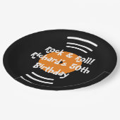 Vintages Rock & Roll Thema Geburtstagsfeier Pappteller (Schrägansicht)