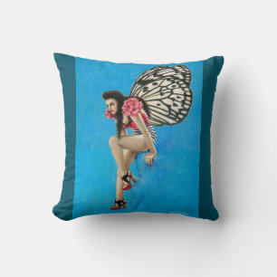 Vintages Rockabilly Fairy Throw Cushion Kissen
