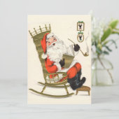 Vintages Rocken im Mittelalter Weihnachtsfest Feiertagskarte (Stehend Vorderseite)