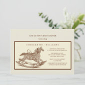 Vintages Rockhorn Einladung (Stehend Vorderseite)