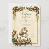 Vintages Rockhorn Weihnachten Einladung (Vorderseite)