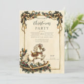 Vintages Rockhorn Weihnachten Einladung (Stehend Vorderseite)