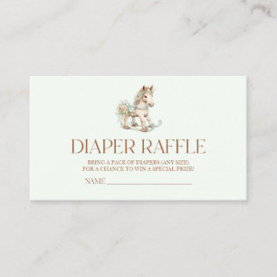 Vintages Rocking Horse Baby Dusche Windeln Raffle Begleitkarte