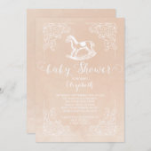 Vintages Rocking Horse Baby Shower Einladung (Vorne/Hinten)