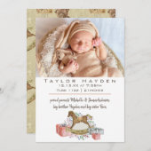 Vintages Rocking Horse Foto Geburtsankündigung Ankündigung (Vorne/Hinten)