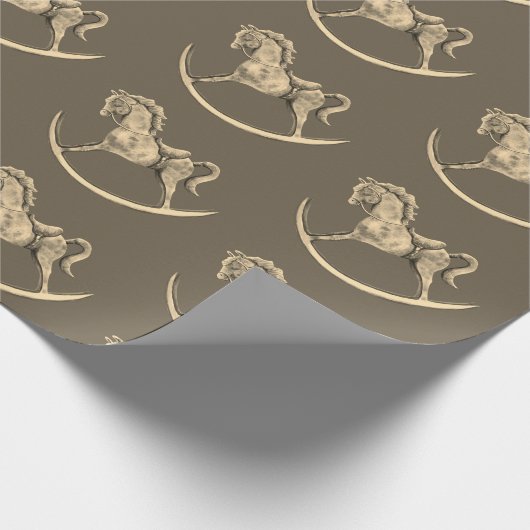 Vintages Rocking-Muster Sepia Geschenkpapier (Ecke)