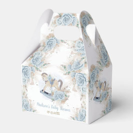 Vintages Rocking Pferd Pampas Baby Blue Floral Geschenkschachtel